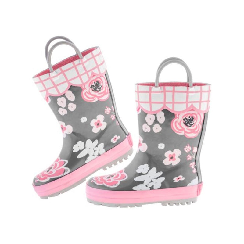 Stephen & Joseph Rainboots Charcoal Floral Γαλότσες